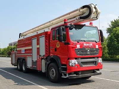 重汽T5G后雙橋25米舉高噴射消防車